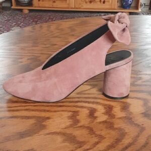 COS Pink Suede Heels with Bow Detail